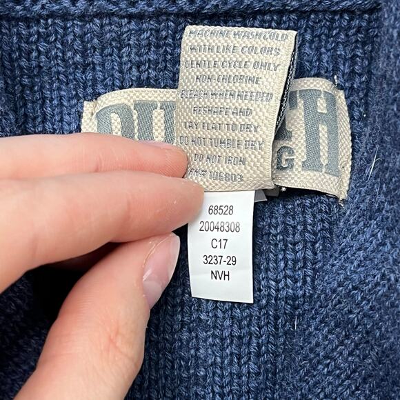 Duluth Trading Sweater‎ Navy Blue Mens M Brigadier Shawl Collar Cotton Wool - Picture 5 of 8